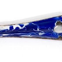 Enameled spoon - Handle bottom, close up